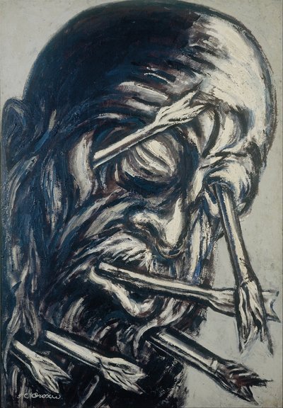Hoofd doorboord met pijlen, uit de Los teules-serie door José Clemente Orozco